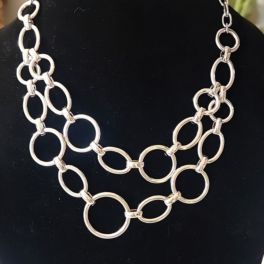 Bnwt Alfani Silver Layered Statement Necklace - image 7